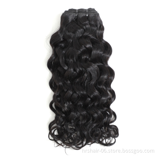 8A water wave hair flat weft natural black virgin filipino hair 3 bundles with closures free sample hair bundles